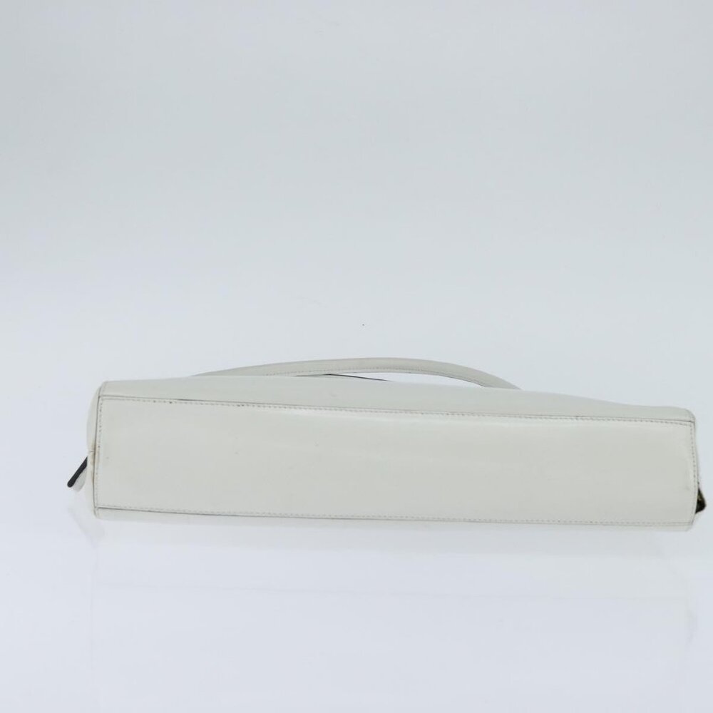 PRADA Tote Bag Leather White Silver Auth 150139 - Picture 6 of 16